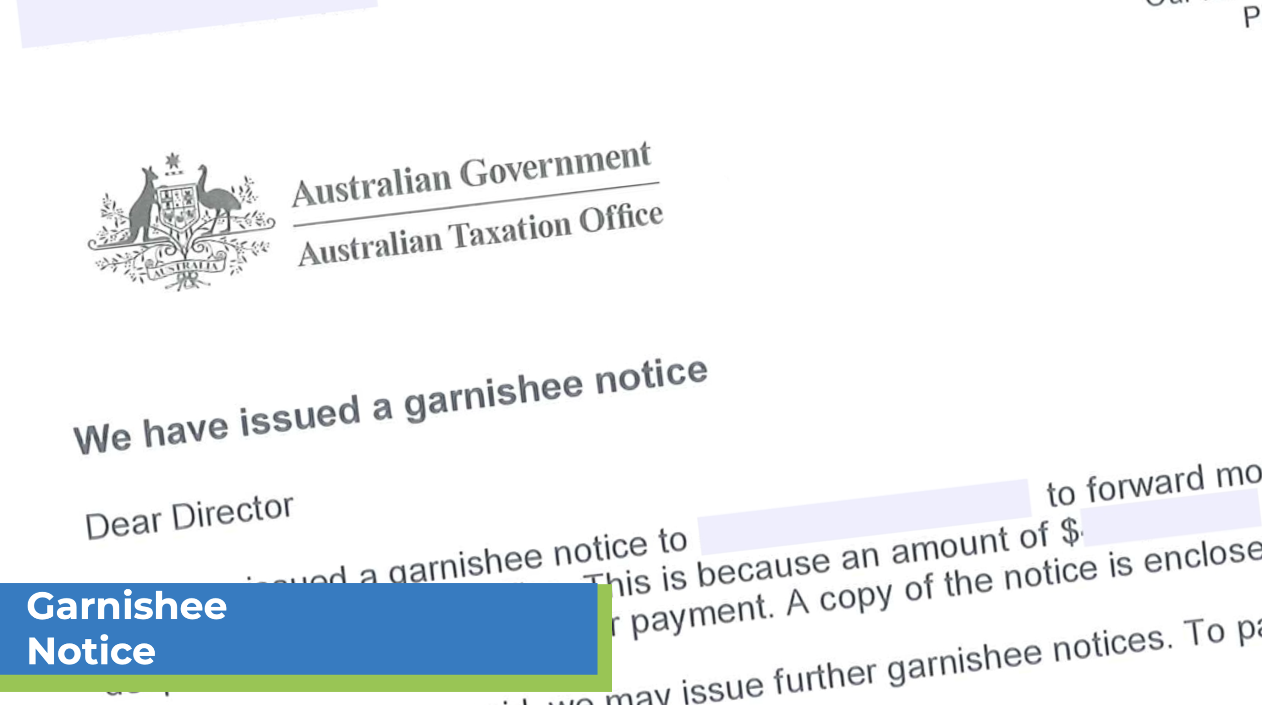 Example of an ATO garnishee notice issued under section 260-5